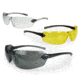 Radians OV3-114CS Overlook Glasses Clear, Smoke Gray, Amber Lens Black, Silver F