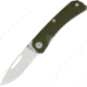 Real Steel Akuma Linerlock Olive Green Folding Knife, 3.75 satin finish Bohler K110 stainless blade, OD green textured G10 handle, 9112