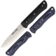 Real Steel Bushcraft Fixed Blade Knife Set,4in,D2 Tool Steel,Drop Point,Black/Blue Micarta Handle, 3715