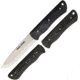 Real Steel Bushcraft Fixed Blade Knife Set,4in,D2 Tool Steel,Drop Point,Black/Green Micarta Handle, 3714