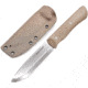 Real Steel Bushcraft III Coyote Fixed Blade Knife, 8.5in Overall, 4in Satin D2 Tool Steel Blade, Coyote Tan G10 Handle, Belt Adapter, Coyote Brown Kydex Belt Sheath, Coyote tan, 3726