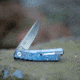 Real Steel Luna TC Folding Knife, 2.75in, N690 Steel, Titanium Handle, Blue Camo, 7001TC04B