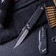 Real Steel Muninn Black G10 Folding Knife, 4.5in Closed, 3.63in Satin VG-10 SS Blade, Black G10 Handle, 7751BS