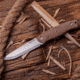 Real Steel Pathfinder Fixed Blade Knife, 4.57in, 14C28N Steel, Brown Micarta Handle, 3851B