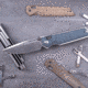 Real Steel Sacra Denim Folding Knife, 4.13in Closed, 3.13in Stonewash Bohler K110 SS Blade, Denim Micarta Handle, 7711D
