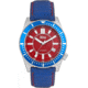 Reign Francis Leather-Band Watch w/Date, Blue/Red, One Size, REIRN6306