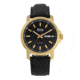 Reign Helios Automatic Leather-Band Watch w/Day/Date, Gold/Black, One Size, REIRN5706