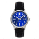 Reign Henry Automatic Canvas-Overlaid Leather-Band Watch w/Date, Blue - Mens, REIRN6204