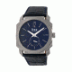 Reign Maximus Ultra-Thin Automatic Leather-Band Watch, Silver/Navy, Standard REIRN4103