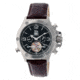Reign Mens Goliath Watch,44mm,Black Dial,Silver Bezel,Brown Leather Strap REIRN3303
