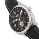 Reign Napoleon Automatic Semi-Skeleton Leather-Band Watch, Silver/Black, One Size, REIRN5801