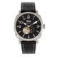 Reign Napoleon Automatic Semi-Skeleton Leather-Band Watch, Silver/Black, One Size, REIRN5801