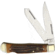 Roper Knives Double Action Lockback Folding Knife, Satin 1065 Carbon Steel Clip/ Spey Blades, Coffee Brown Jigged Bone Handle, RP0004CBB