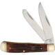 Roper Knives Tobacco Trapper Folding Knife, Satin 1065 Carbon Steel Clip/ Spey Blades, Brown Jigged Bone Handle, RP0002CTB