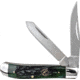 Roper Knives Trapper Bone Carbon Folding Knife, Satin 1065 Carbon Steel Clip/ Spey Blades, Green Jigged Bone Handle, SS Bolster, RP0008CGB