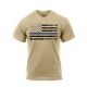 Rothco Thin Blue Line T-Shirt, Desert Sand w/ Black Flag, L, 3960-DesertSandwBlackFlag-L