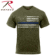 Rothco Thin Blue Line T-Shirt, Olive Drab, M, 1092-OliveDrab-M