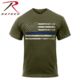 Rothco Thin Blue Line T-Shirt, Olive Drab, M, 1092-OliveDrab-M