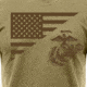 Rothco US Flag / USMC Eagle, Globe, & Anchor T Shirt, Coyote Brown, Medium, 54280-CoyoteBrown-M