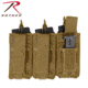Rothco MOLLE Triple Kangaroo Rifle and Pistol Magazine Pouch, Coyote Brown, 41009-CoyoteBrown