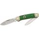 Rough Rider Canoe Fold Knife, SS spear and pen blade, Smooth green bone handle RR1062