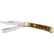Rough Rider Razor Trapper Fold Knife, SS clip and razor blade, Amber jigged bone handle RR072