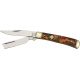Rough Rider Razor Trapper Fold Knife, SS clip and razor blade, Imitation tortoise shell handle RR515