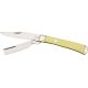 Rough Rider Razor Trapper Fold Knife, SS clip and razor blade, Smooth yellow synthetic handle RR892