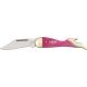 Rough Rider Small Leg Fold Knife 3 1/8in., SS clip blade, Pink Lemonade smooth bone handle RR837
