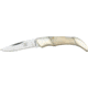 Rough Rider Small Lockback Fold Knife, SS drop point blade, White smooth bone handle RR137