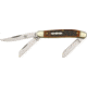 Rough Rider Stockman Fold Knife 3.5in, Clip, spey and sheepsfoot blade, Amber jigged bone handle RR438