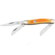 Rough Rider Stockman Fold Knife 3.5in, Clip, spey and sheepsfoot blade, Orange smooth bone handle RR005