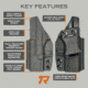 Rounded IWB Kydex Holster for Kel-Tec P17, Right Hand, Black, KTC-P17-BK-RH-VAR-RMR