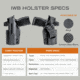 Rounded IWB Kydex Holster for Kel-Tec P17, Right Hand, Black, KTC-P17-BK-RH-VAR-RMR