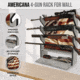 Rush Creek Creations 4 Gun Wall Rack w/Storage, Barn Wood/Americana Flag, 38-4047