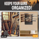 Rush Creek Creations 4 Gun Wall Rack w/Storage, Black, 38-8084