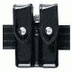 Safariland 72 Double Mag &amp; Cuff Pouch, Glock 20 10mm 4.6in., Glock 21 .45 Cal., Nylon Look Black W/ Black Plastic Snap 72-383-22PBL
