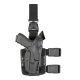 Open Box, Dealer Demo, Safariland Model 7305 7TS ALS/SLS Drop-Leg Glock Holster, Glock 19/Glock 23/Glock 45/Glock 19X, Left Hand, SafariSeven Plain, Black, 7305-28325-412