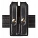 Safariland 78 Slim Double Mag Pouch, Glock 19, 23, H&amp;K Usp 9mm, .40, Sig P250, Plain Black W/ Brass Snap Closure 78-283-2B