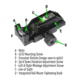 SeeAll Open Sights MK2 Tritium Night Sight Rail Mount, Crosshair, Black, 806802767611