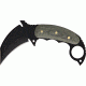 Shadow Tech Combat Karambit Fixed Knife, 1095 high carbon steel karambit blade with black p, OD green canvas micarta handle STK062
