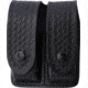Sheath Basketweave Leather Double Magazine Pouch, Black, SH1243 DMCBW001