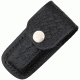 Sheath Folding Knife Sheath, Black leather w/embossed basketweave,3-3.5in closed SH1142