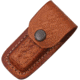 Sheath Folding Knife Sheath, Brown leather w/ embossed basketweave, 3-3.5in closed SH1130