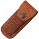 Sheath Folding Knife Sheath, Brown leather w/ embossed basketweave, 3.5-4in closed SH1131