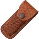 Sheath Folding Knife Sheath, Brown leather w/ embossed basketweave, 3.5-4in closed SH1131