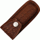 Sheath Leather Folding Knife Belt Sheath for 3.5-4in Knife, Dark brown embossed basketweave SH1092