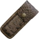 Sheath Leather Sheath, Fits 4.5in To 5.25in Folding Knife, Crocodile Pattern, Leather Construction, SH1197