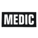 Shellback Tactical Medic ID Placard, Hook Back, 2 x 5 inch, White on Black, One Size Fits Most SBT-X213230-MED-WB