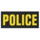 Shellback Tactical Police ID Placard, Hook Back, 2 x 5inch, Gold on Black, One Size Fits Most, SBT-X213230-POL-GB